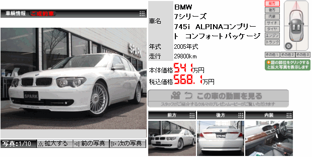 7シリーズ 745i ALPINAコンプリート コンフォートパッケージ